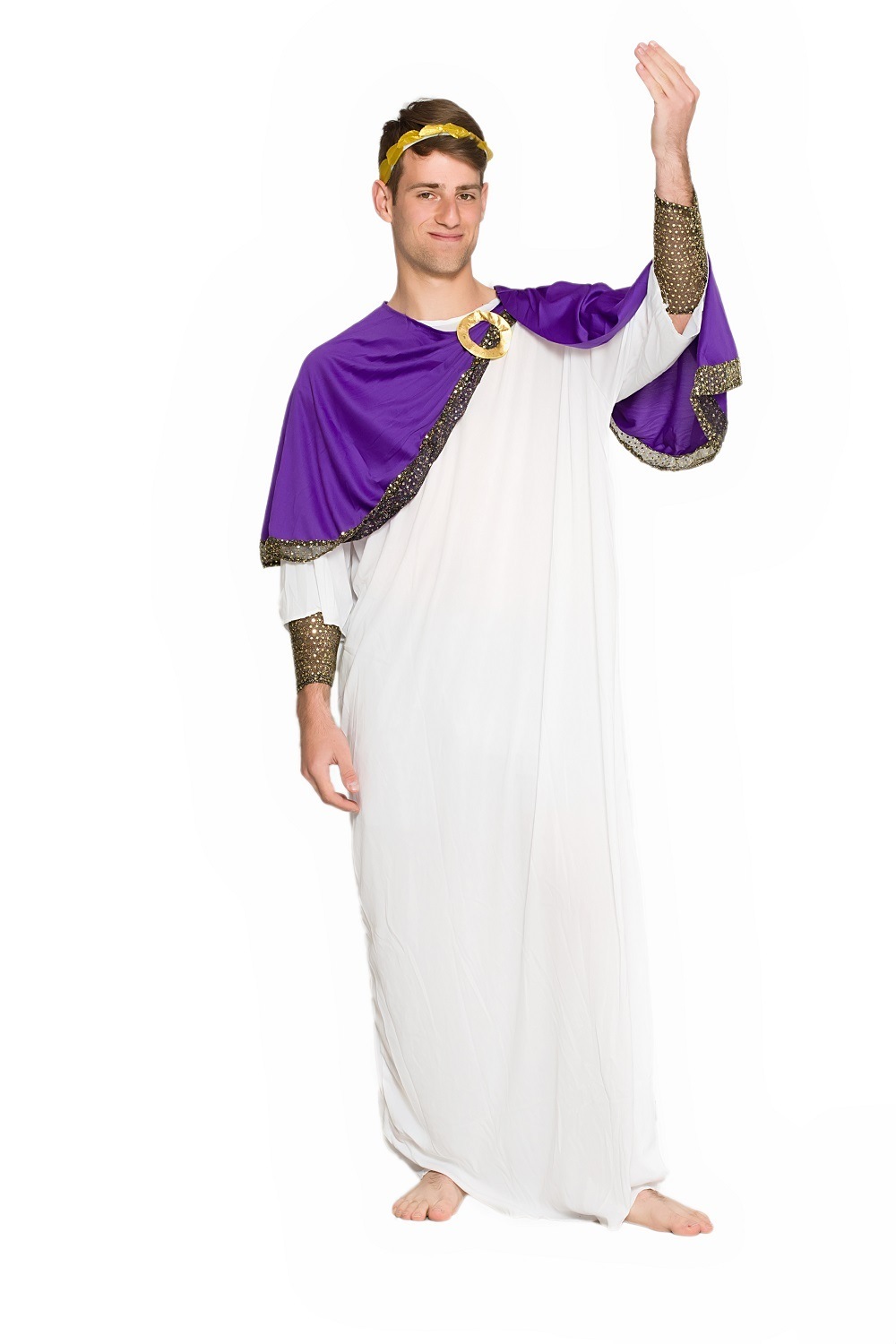 Zeus Costume Kids Henbrandt Kids Roman Emperor Costume: Caesar Toga Outfit  For History Day, Halloween, Ages 7-9 Medium