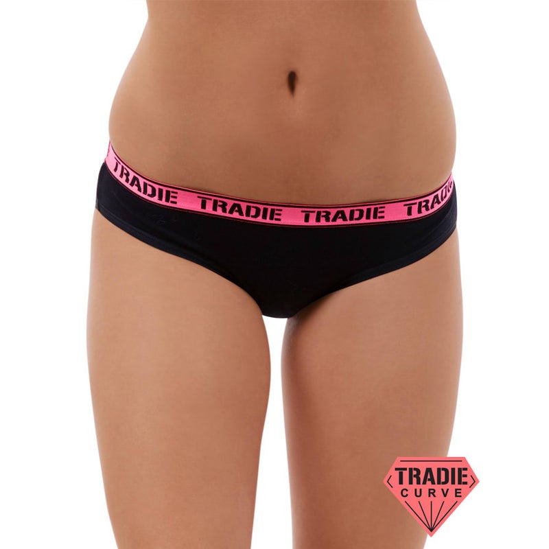 Buy Ladies 6 Pack Size 18-26 Tradie Cotton Underwear Briefs Black