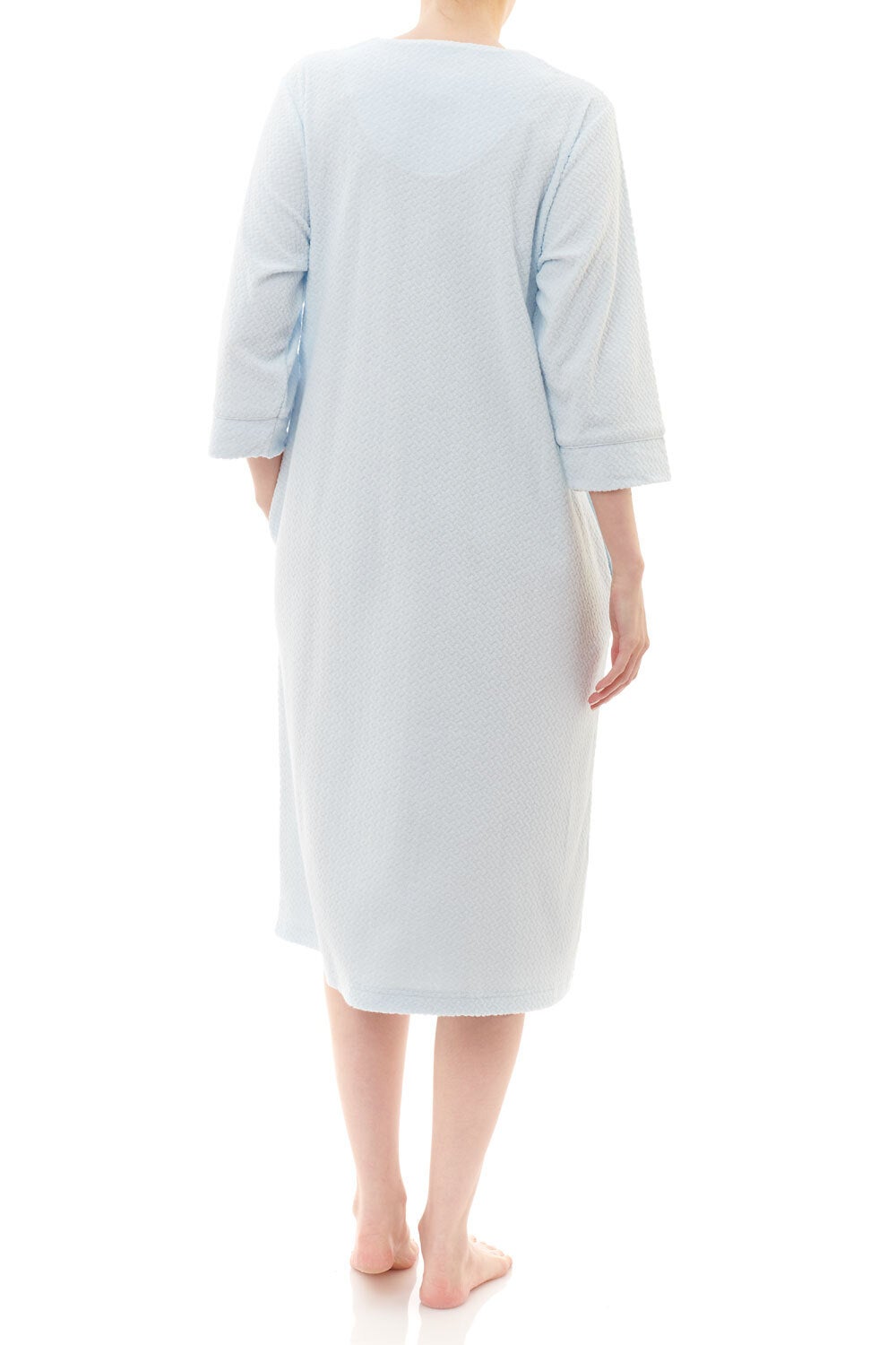 Ladies White Cotton Housecoat Nightdress Robe Dressing Gown Button Front  Superfine Shadow Stripe 100% Cotton (X-Small) : Amazon.co.uk: Fashion