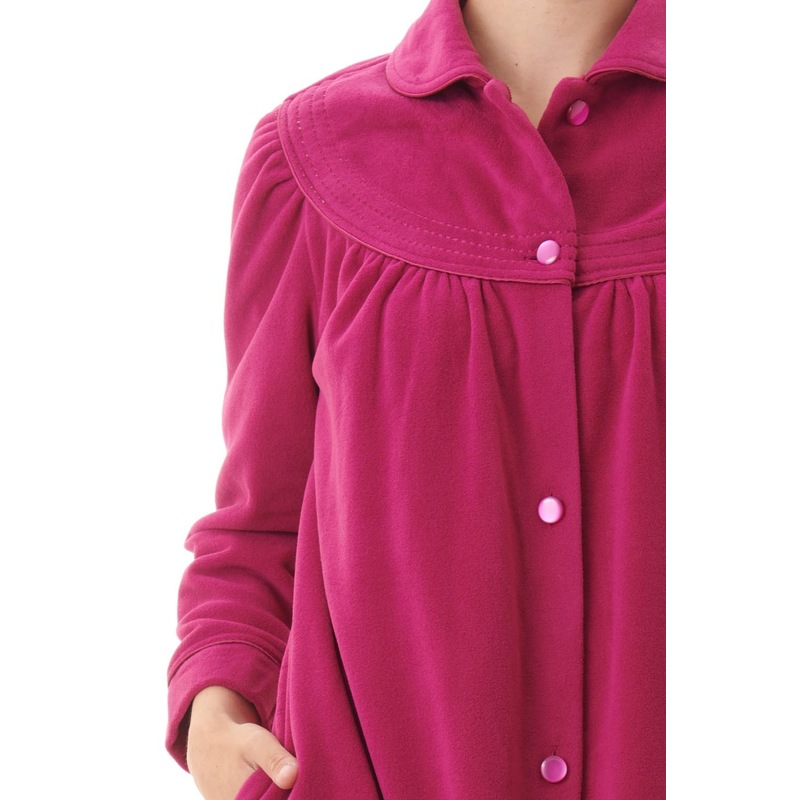 Buy Ladies Givoni Cranberry Long Length Button Dressing Gown Bath Robe (GB86) MyDeal