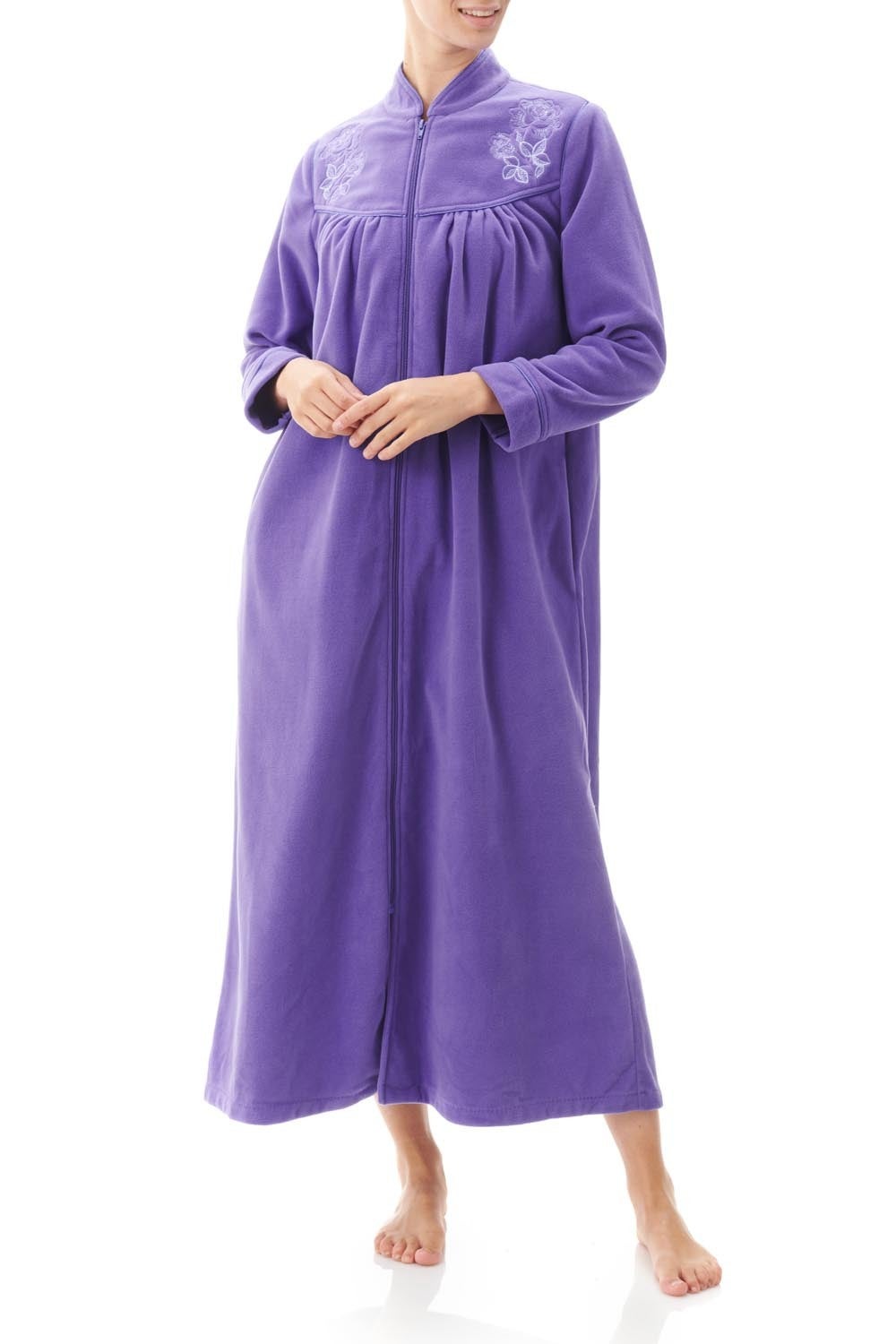 Buyr.com | Robes | LAUREN RALPH LAUREN Women's Long Sleeve Shawl Collar Robe  - Luxurious Pull-On Styling and Belted Waistband with Hand Pockets Purple  SM (US 4-6) One Size