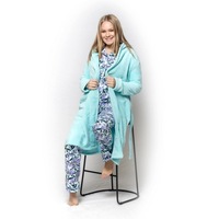 Ladies Mint Winter Coral Fleece Dressing Gown Bath Robe