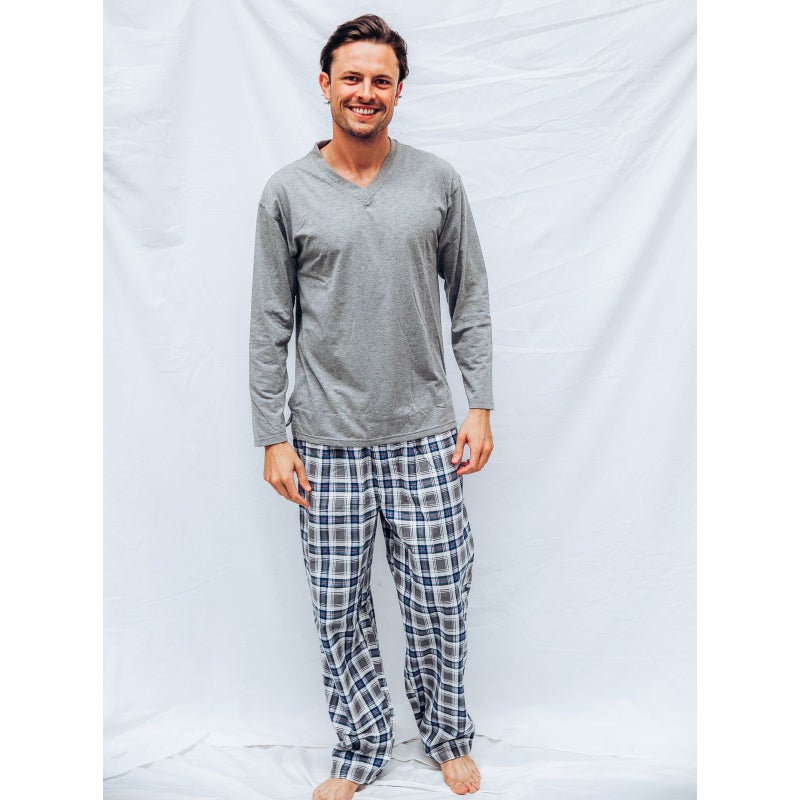 Mens Traditional FLANNEL Pyjamas Set Pjs 100% COTTON BRUSHED