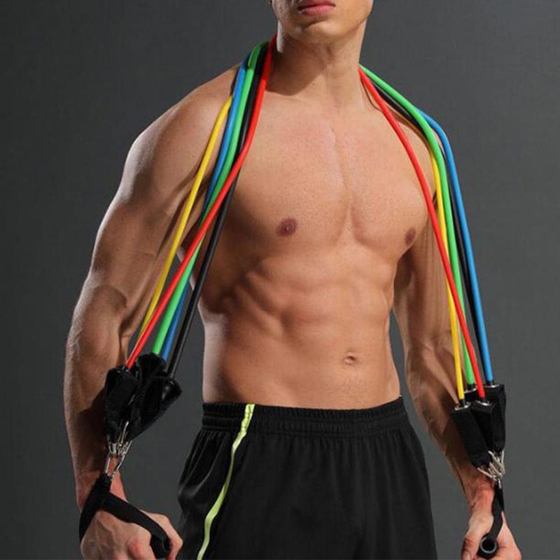 Buy 11 Pcs Powertrain Resistance Band Set Home Door Gym Best Total