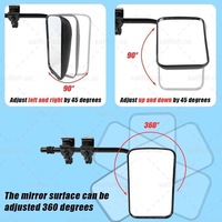 2 PCS Towing Mirrors Heavy Duty Universal Fit Towing Mirrors Caravan 4X4 Trailer