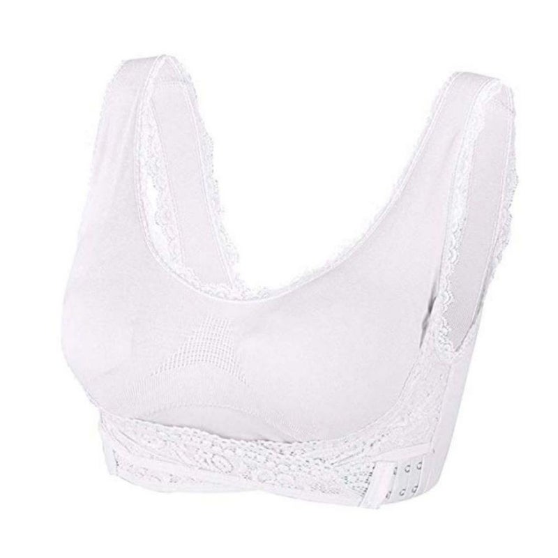 OUSITAID Posture Corrector Lift Up Bra Women New Cross Back Bra Breathable  Underwear Shockproof Sports Support Fitness Vest Bras White XL 