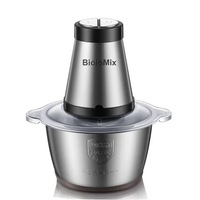 BioloMix 2 Speed 500W Stainless Steel 2L Capacity Electric Chopper Meat Grinder Mincer Food Processor Slicer