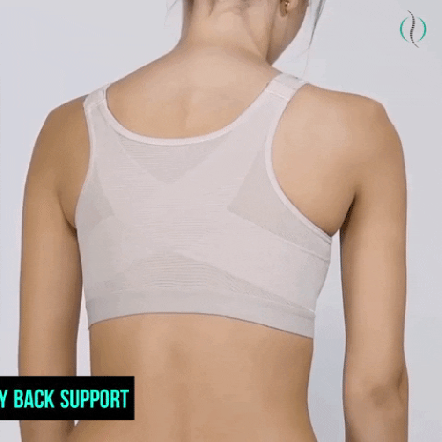 Sports Bra for Women Lifting Gather X Shaped Beautify Back Corset Chest  Back Posture Correction Front Buckle Bra 