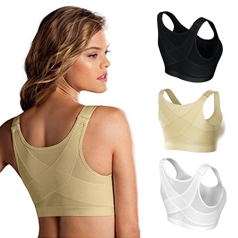 Underwear Body Suit Back Support 3-Level Adjustable Front Hook Closure Post  Surgical With Straps Lifts Aligns The Bust Improves Posture 