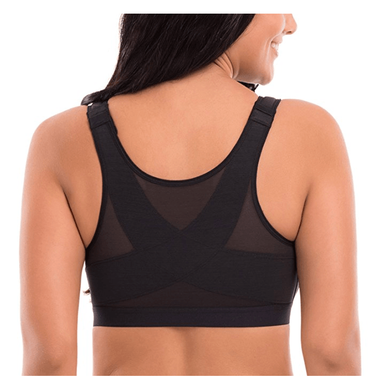 Stainlesh Breathable Cool Lift Up Air Bra Women Wireless Shockproof Push-Up  Breathable Mesh Sports Bra (Black,XL)