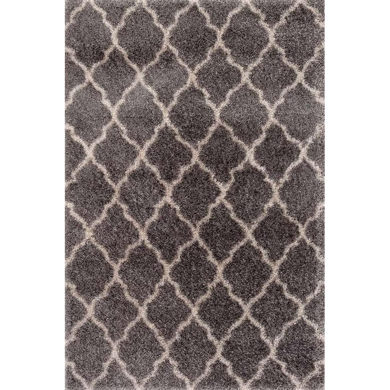 Buy Darwin Trellis Shaggy Rug 128 Grey by Cyrus Rugs MyDeal