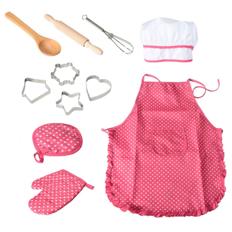 2x Chef set for kids - Rose Red
