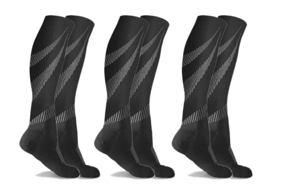 3 packs Sports Compression Socks for Men & Women Athletic Fit Good Circulation Support Socks