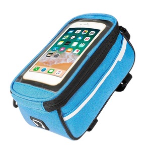 Bike Phone Front Frame Bag Bicycle Bag Waterproof Bike Phone Mount Top Tube Bag- Blue