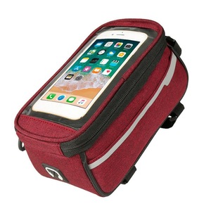 Bike Phone Front Frame Bag Bicycle Bag Waterproof Bike Phone Mount Top Tube Bag- Red