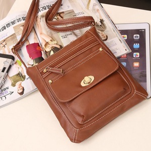 Women's Cross-Body Bag with Clasp Cell Phone Purse with Adjustable Strap - Light Brown
