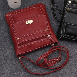 Women's Cross-Body Bag with Clasp Cell Phone Purse with Adjustable Strap - Red