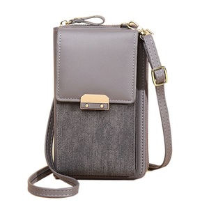 Crossbody Bag Cell Phone Purse Wallet with Credit Card Slots for Women- Grey