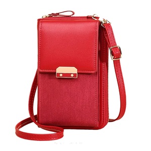 Crossbody Bag Cell Phone Purse Wallet with Credit Card Slots for Women- Red