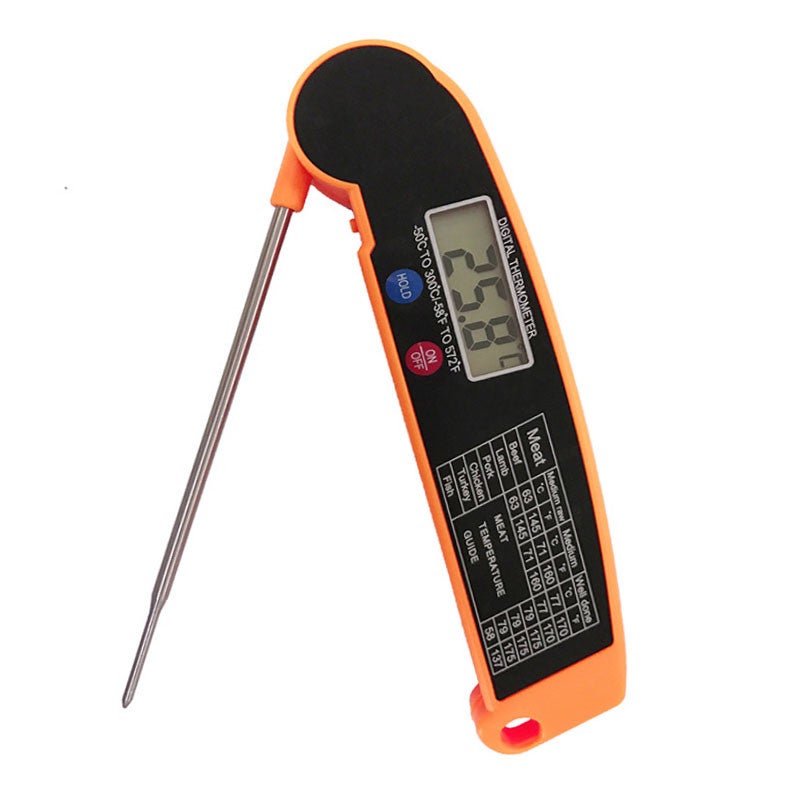 Digital Meat Thermometer for Cooking with Ambidextrous Backlit and Motion Sensing Kitchen Cooking Food Thermometer- Black with Orange