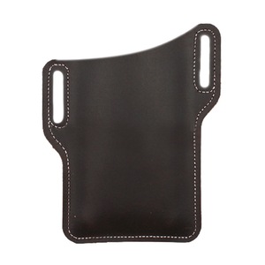 Genuine Leather Cell Phone Holster Men Universal Case Waist Bag Sheath with Belt Loop - Dark Brown