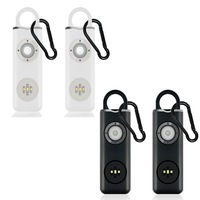 Personal Safety Alarm Rechargeable with Flashlight - 4pack
