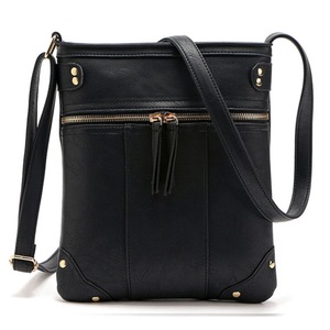Women Fashion Rivet Handbag Purse Canvas Crossbody Bag- Black