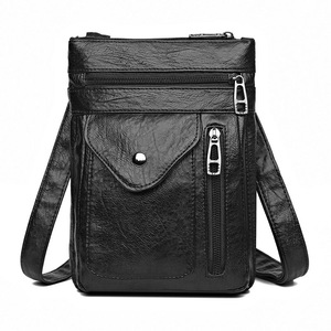 Soft Vegan Leather Phone Crossbody Bag with Extra Pocket