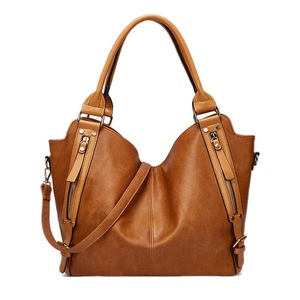 Women Tote Bag Handbags PU Leather Fashion Hobo Shoulder Bags with Adjustable Shoulder Strap- Caramel