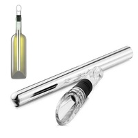 Wine Chilling Stick Stopper Stainless Steel Bottle Cooler Stick Chill Rod, Decanting Aerator & Drip-Free Pourer - Design Bar Tasting Accessory Gift Men Women