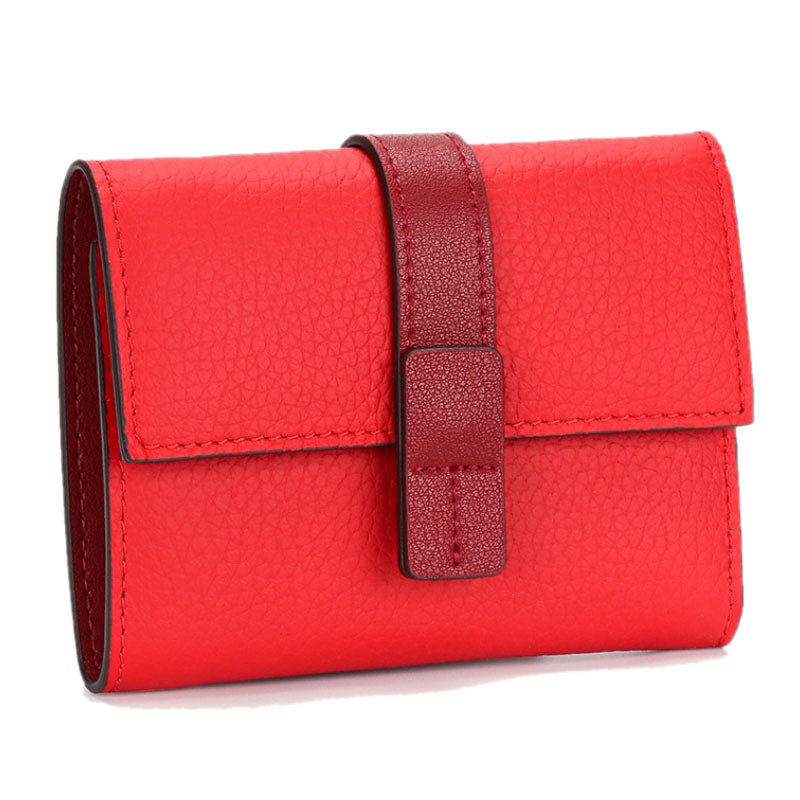 Buy Women Genuine Leather Trifold Wallet - Red - MyDeal