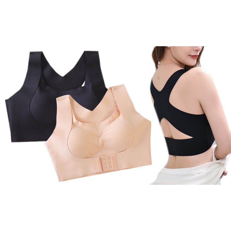 Buy Women's Front Buckle Lift Bra, Shaping Push Up Full Coverage Posture  Bra- Black - MyDeal