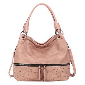 Women Studded Ladies Large Capacity Bucket Tote bag - Pink