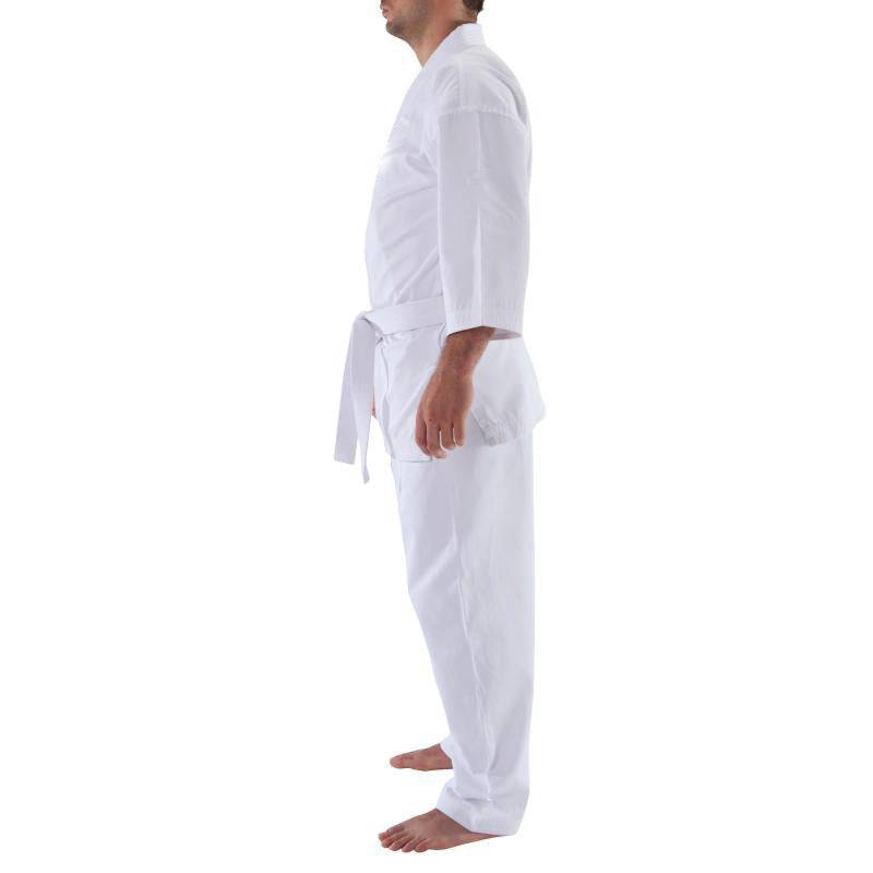 Karate Uniforms White PolyCotton Martial Art 8oz Gi with belt Adults Kids Unisex 