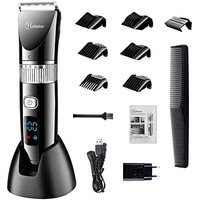 Hatteker Mens Cordless USB Rechargeable Waterproof Hair + Beard Trimmer Haircut Kit RFC-69001