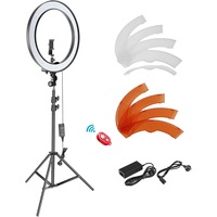 Neewer 18-inch Outer Dimmable SMD LED Ring Light Lighting Kit with 78.7 inches Light Stand, Phone Holder, Hot Shoe Adapter for Portrait YouTube TikTok Video Shooting (No Carrying Bag)
