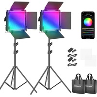 Neewer RGB Led Video Light with APP Control, 360 Full Color, 50W 660 PRO Video Lighting Kit CRI 98+ for Gaming, Streaming, Zoom,YouTube, Webex, Broadcasting, Web Conference, Photography