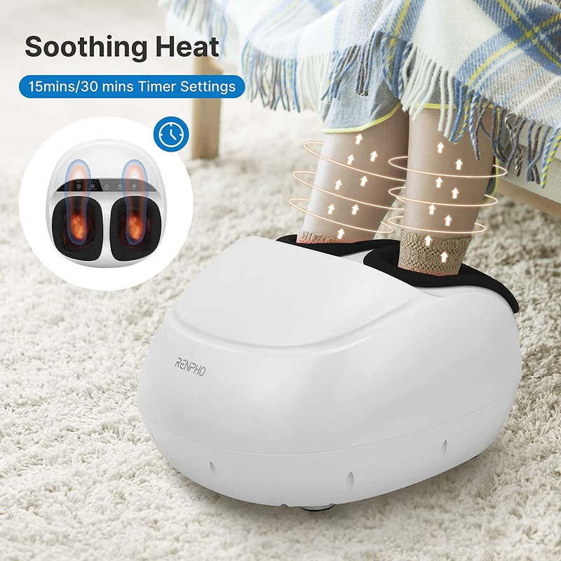 Renpho Foot Massager Machine with Heat, Shiatsu Deep Kneading, Multi-Level  Settings, Delivers Relief for Tired Muscles and Plantar Fasciitis, Fits Feet  Up to Men Size 12 