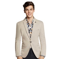 Boy's Beige Trendy Slim Fit Sport Jacket/Blazer