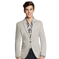 Boy's Silver Trendy Slim Fit Sport Jacket/Blazer