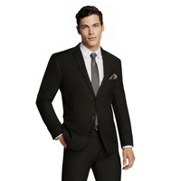 Men's Black Formal Plain Slim Fit Suit