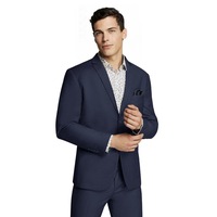 Men's Blue Formal Plain Slim Fit Suit