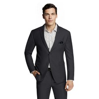 Men's Charcoal Formal Plain Slim Fit Suit