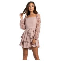 Women’s Blush Long Sleeve Playsuit with Lace