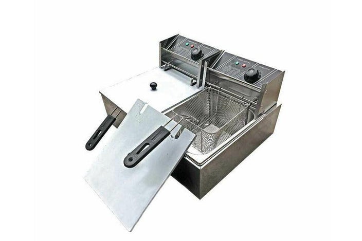 20L Bench Top Commercial Electric Deep Fryer Double Stainless Steel AU 2500W