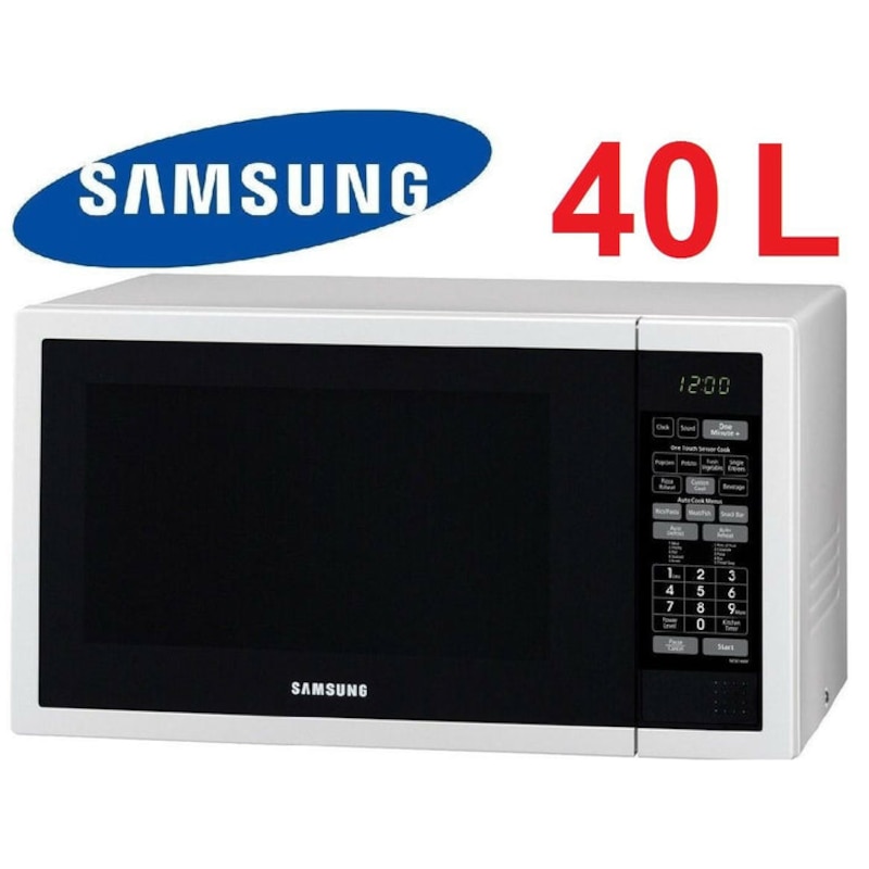 samsung 34l 1000w white microwave me6124w 1