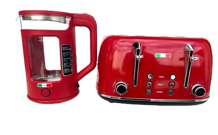 Buy Vintage Electric 1 7L Glass Kettle And Toaster 4 Slice Combo   Vintage Electric 1 7l Glass Kettle And Toaster 4 Slice Combo Stainless Steel Red 10738631 00 