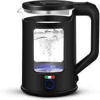Vintage Electric 1.7L Glass Kettle Boil Dry Protection With Keep Warm Function - Black