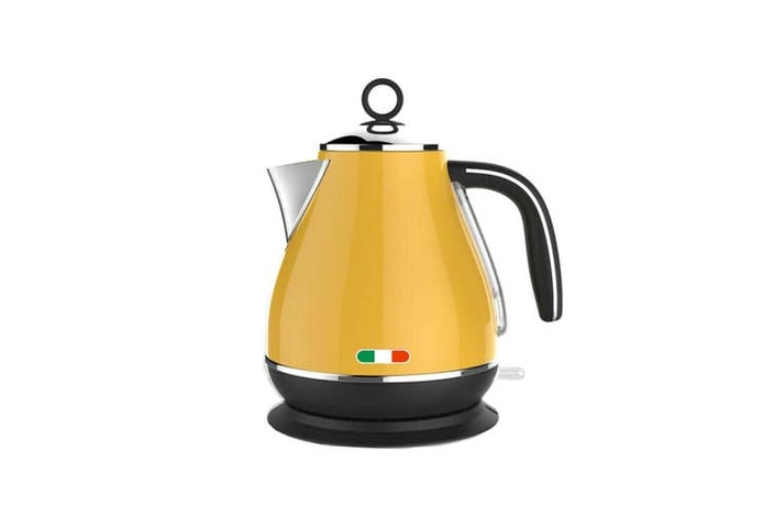 bright yellow kettle and toaster