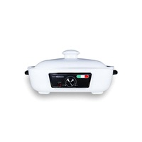 Vintage Multi-functional Cooking Pot Electric Hotpot BBQ Baking Plate Korean Hotpot - White